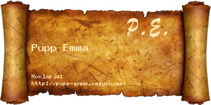 Pupp Emma névjegykártya